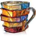 3D painted book cup unique book stacking coffee cup