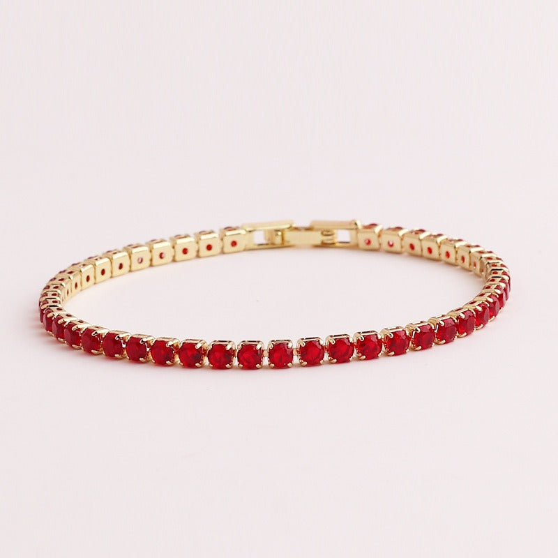Personalized colored zircon bracelet