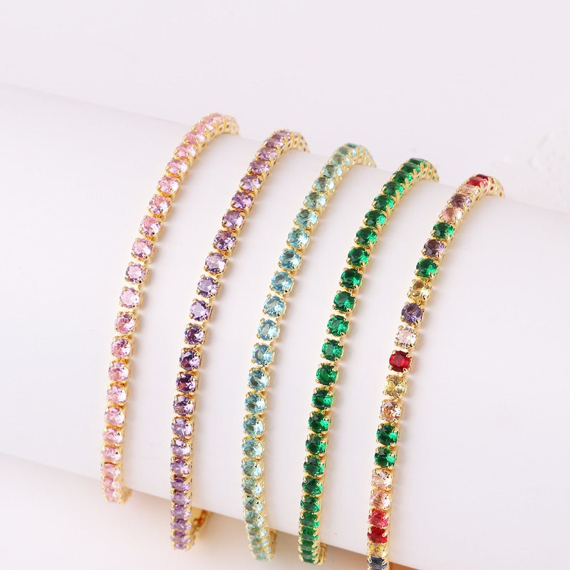 Personalized colored zircon bracelet