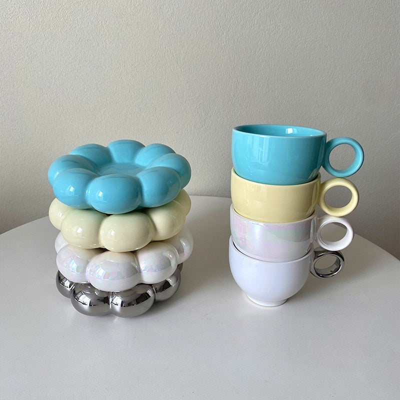 Flower fat coffee cup dish gift box set coffee mugs coffee cups mugs coffee cups mug coffee cup coffee mug