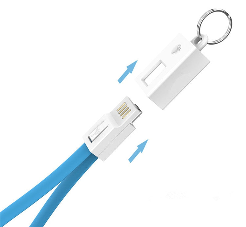 SYRINX KeyChain For iPhone Samsung Micro USB Cable / For iphone Type C Charger Cable Portable Charging Sync Data Cord USB