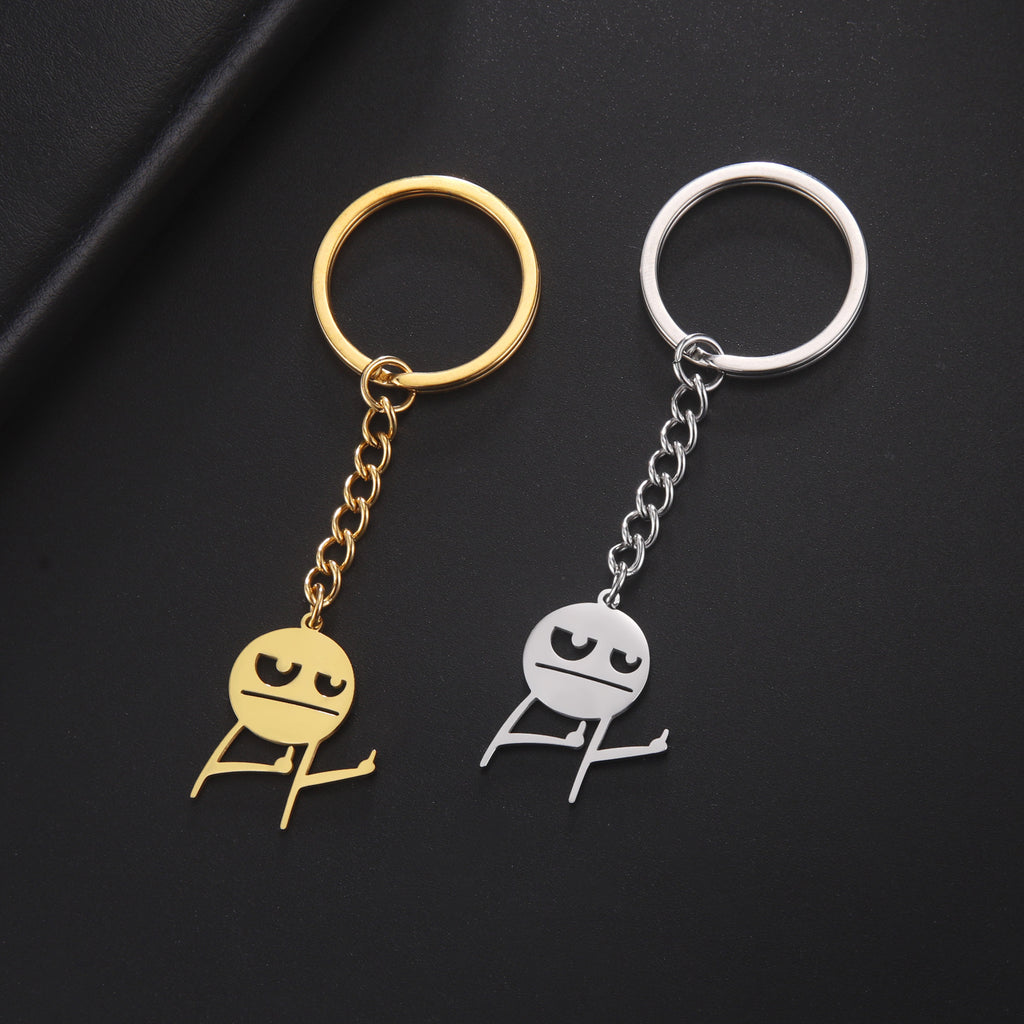 Pendant keychain stainless steel schoolbag keychain car key