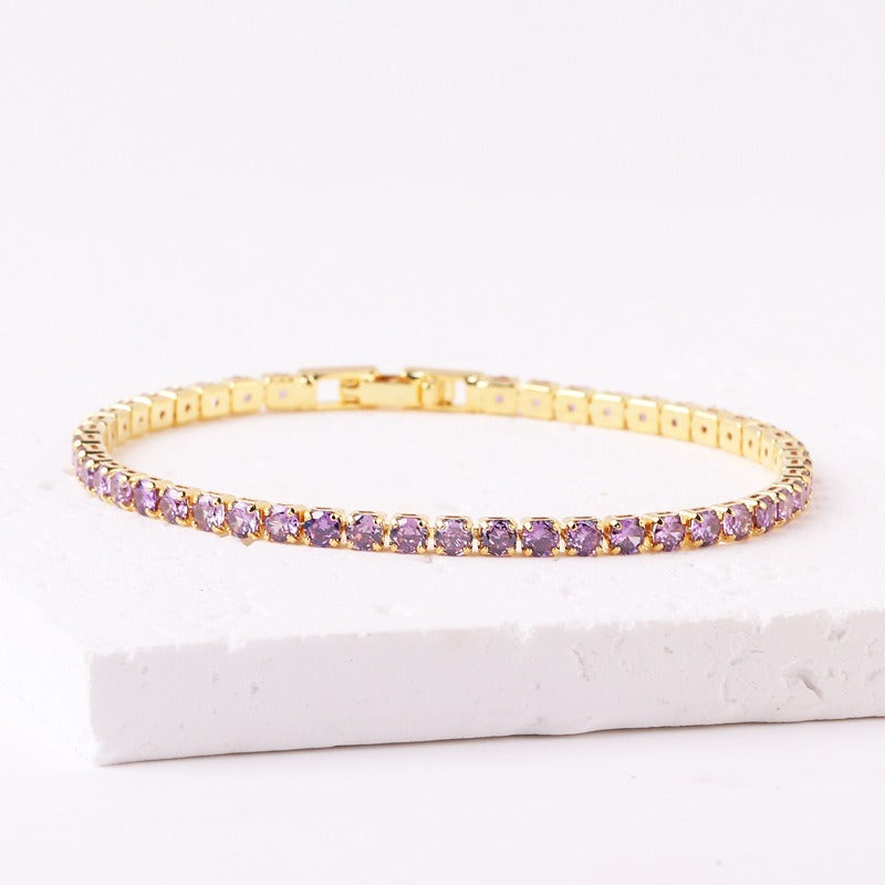 Personalized colored zircon bracelet