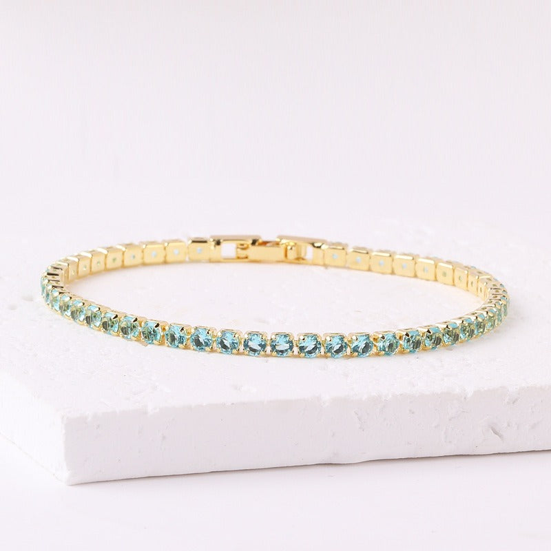 Personalized colored zircon bracelet