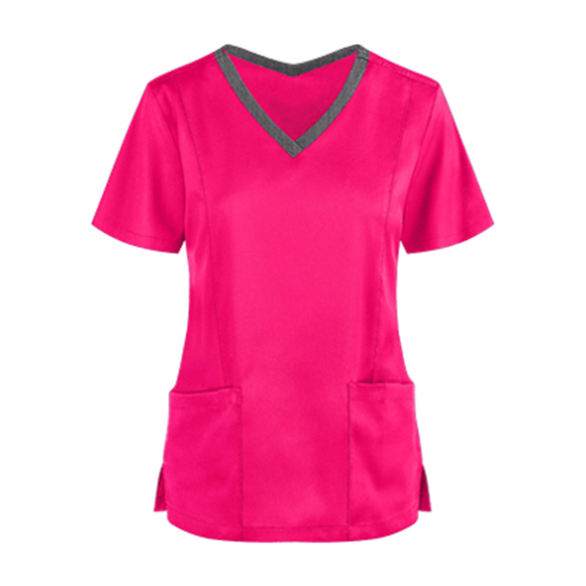 Women Nursing Scrubs Blouse Casual Short Sleeve Scrubs Working Uniforms Nurse Solid Color Top Tshirt V-neck Pocket Women Clothes