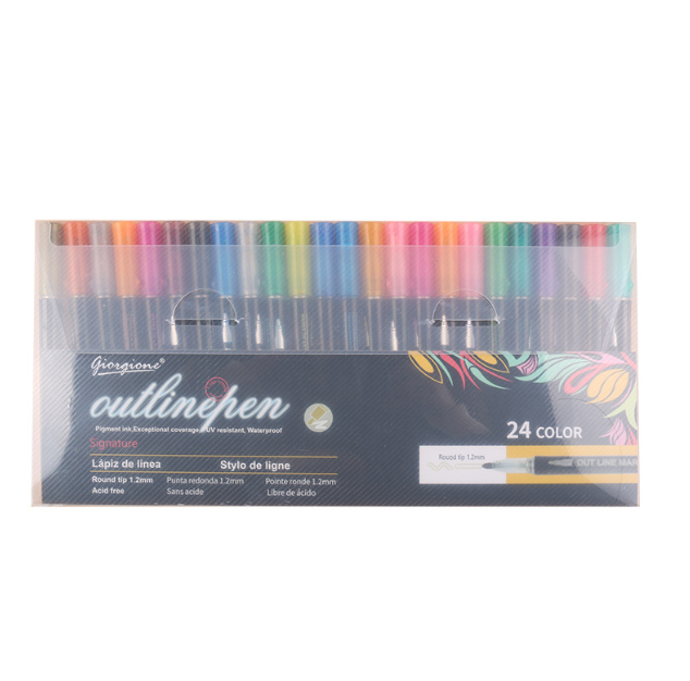 Double Line Outline Pen Set Fluorescent Pen Dual Color DIY Handnet Press Shiny Fluorescent Pen