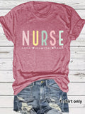 NURSE colored letter printed short sleeved shirt