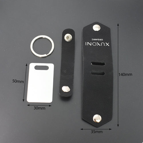Blank heat transfer leather detachable keychain laser multifunctional DIY leather keychain leather overprint photo