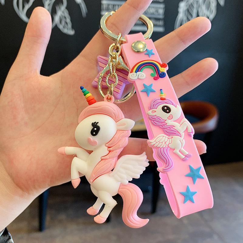 Backpack Unicorn Spaceman Silicone Doll Keychain Pendant
