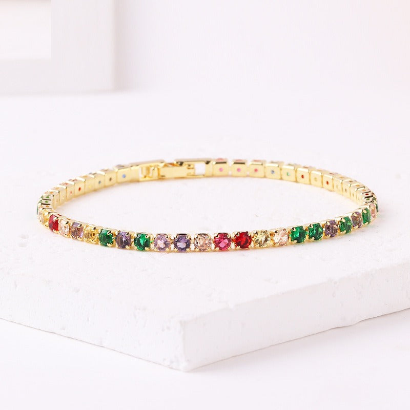 Personalized colored zircon bracelet