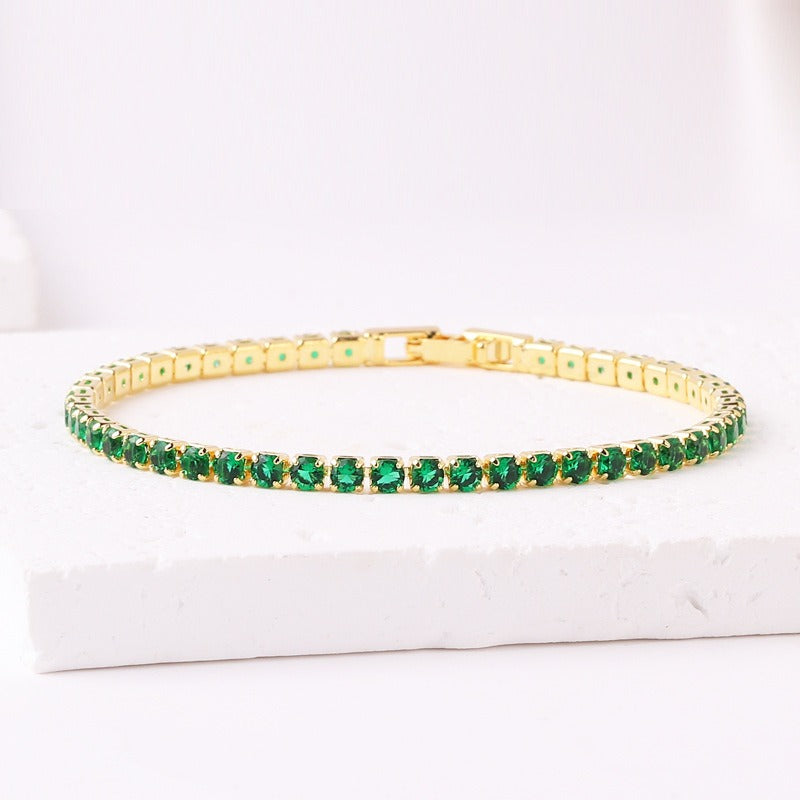 Personalized colored zircon bracelet