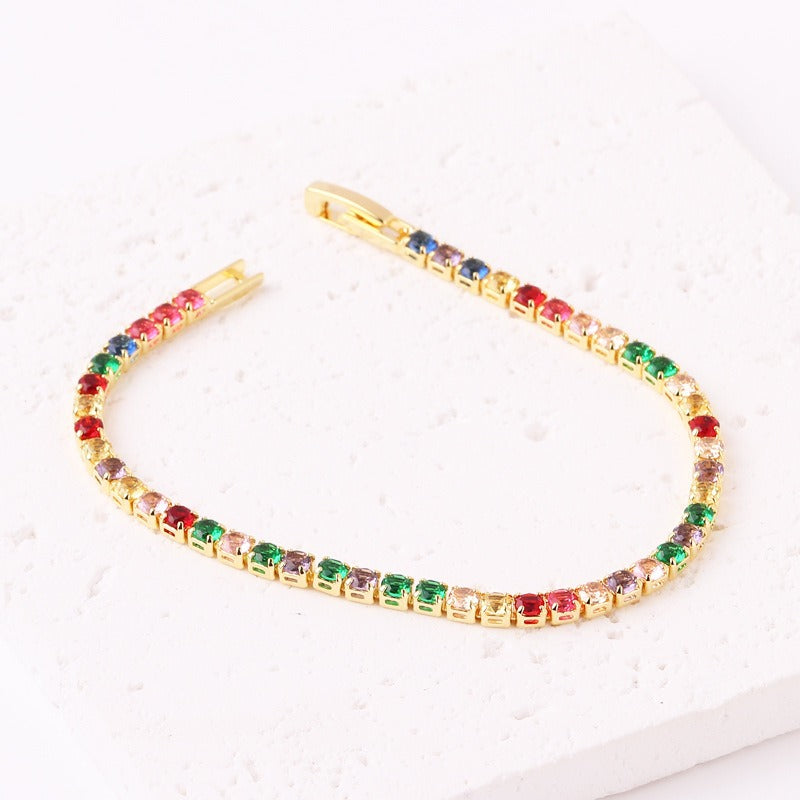Personalized colored zircon bracelet