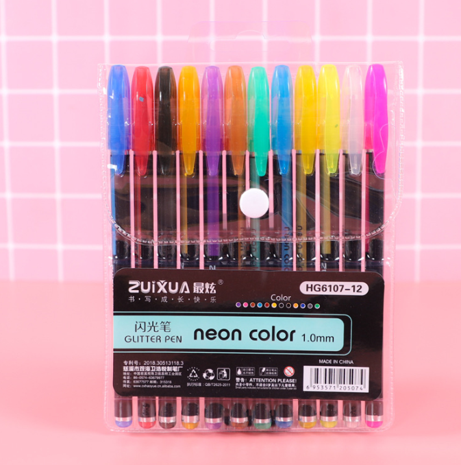 Creative 12 color pastel pen glitter pen color marker pen children graffiti pen