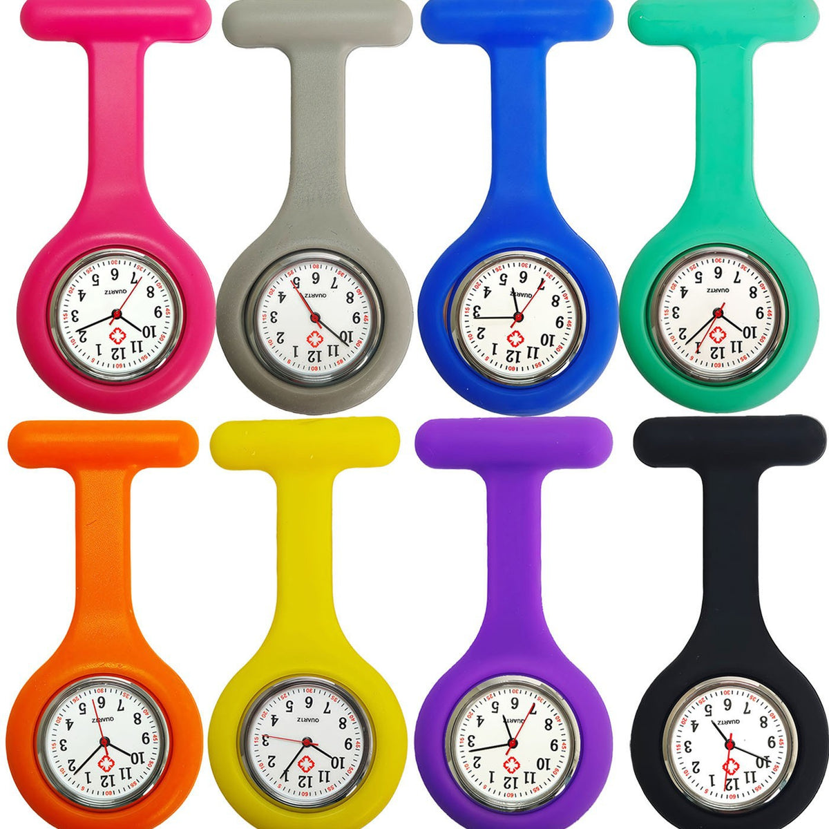 Colorful Silicone Nurse Solid Color Student Exam Pocket Watch Simple Chest Watch Round