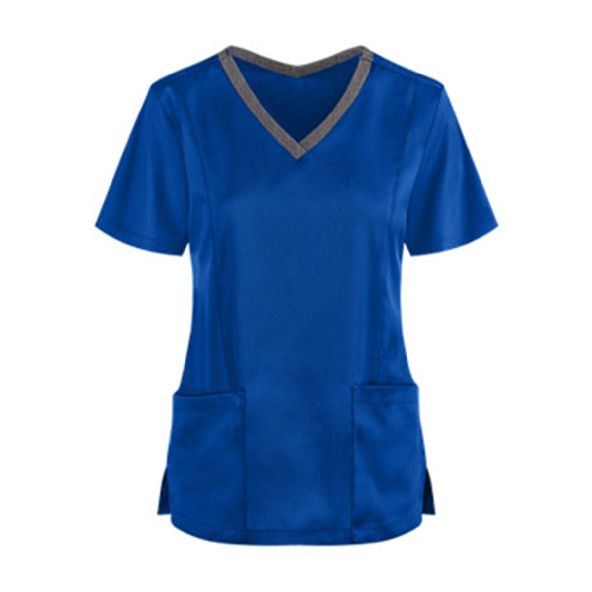 Women Nursing Scrubs Blouse Casual Short Sleeve Scrubs Working Uniforms Nurse Solid Color Top Tshirt V-neck Pocket Women Clothes