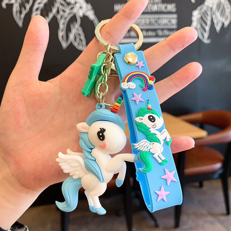 Backpack Unicorn Spaceman Silicone Doll Keychain Pendant