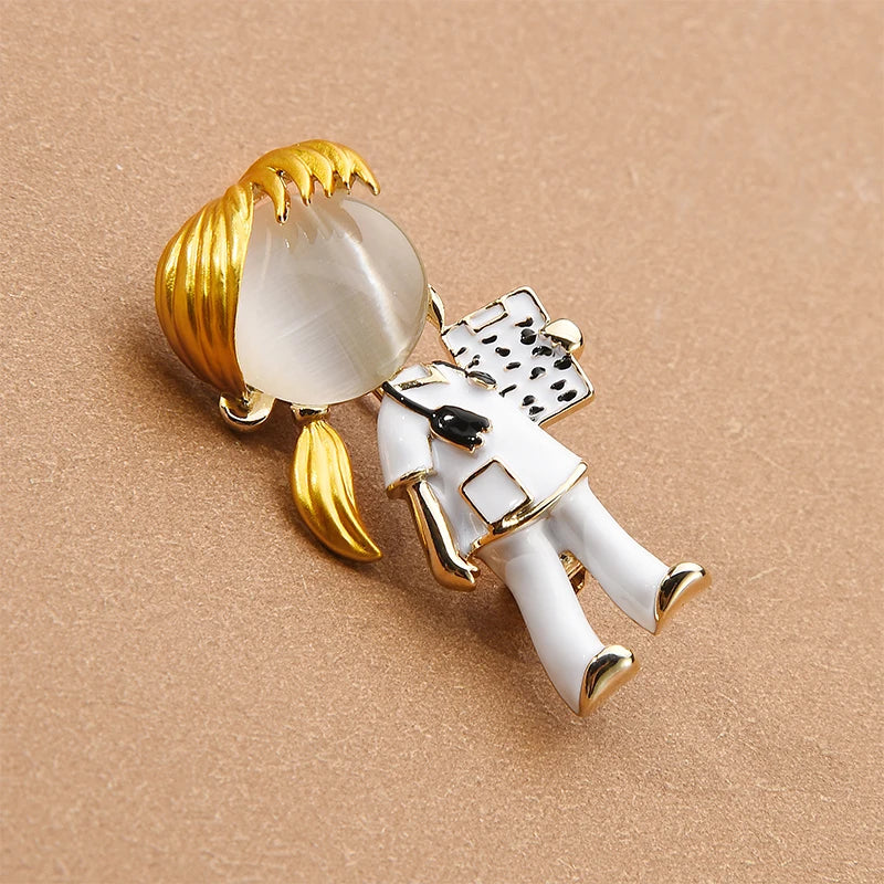 Wuli&baby New Opal Enamel Doctor Nurse Brooches Women Hospital Office Brooch Pins Gifts