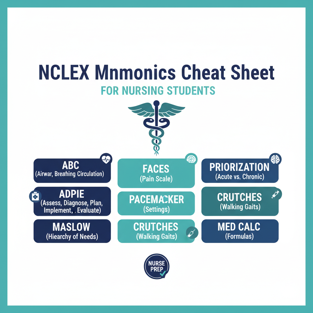 NCLEX Mnemonics Cheat Sheet cover
